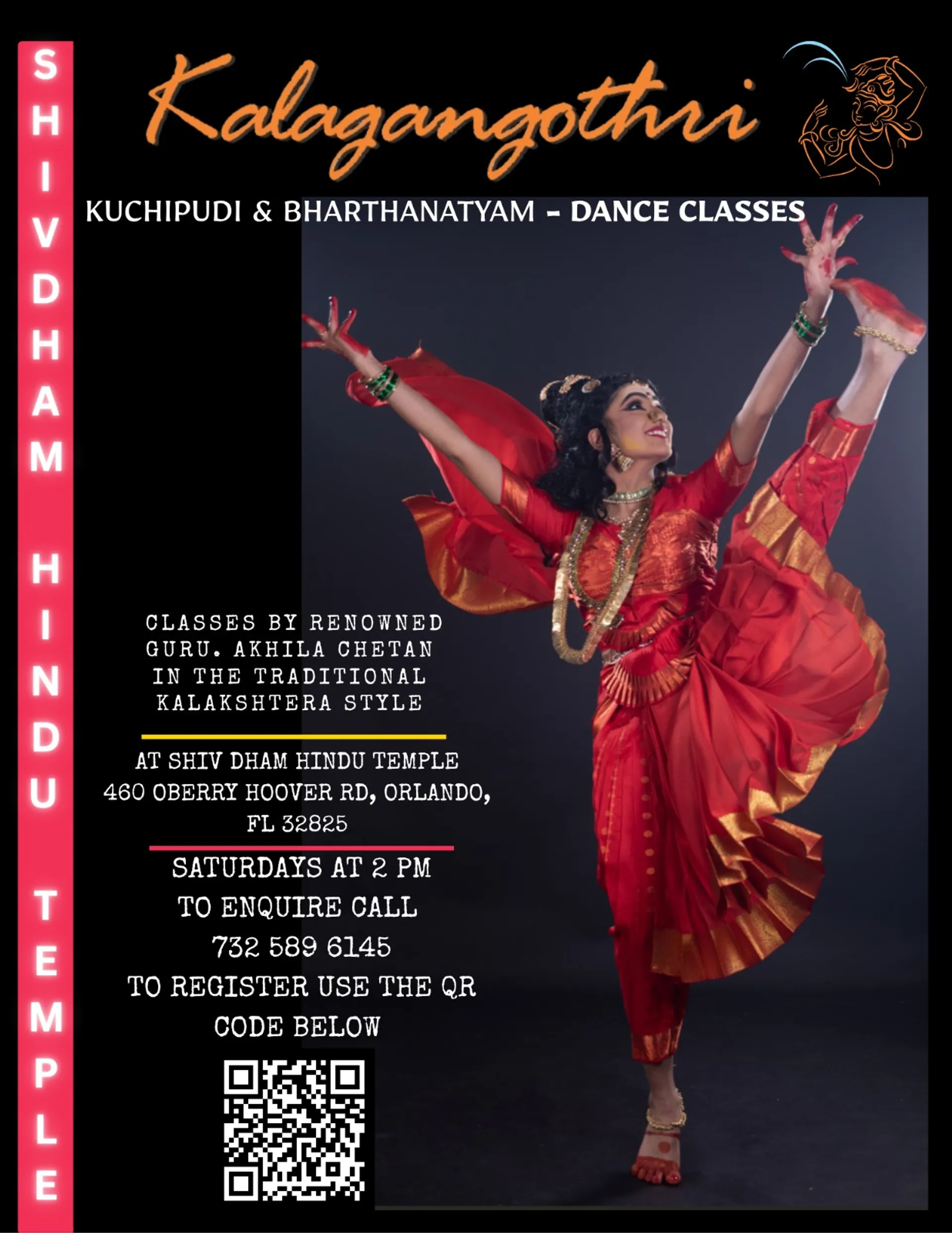Kalagangothri classical dance students at the temple