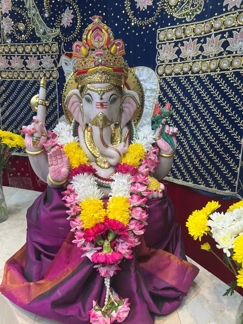 Murti of Shri Ganapati enshrined at the temple altar