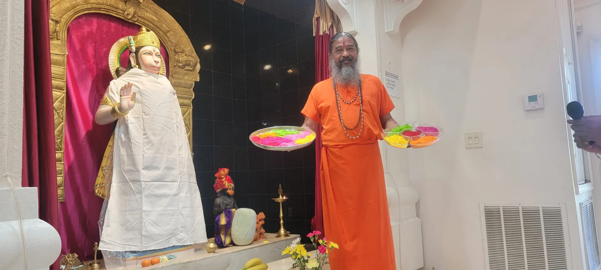 Holi celebration at the temple
